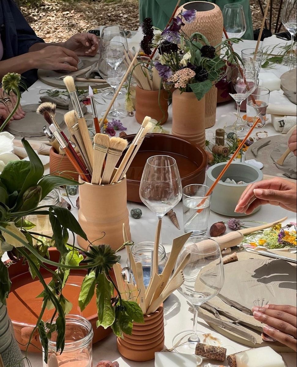 Painting setup at Brushed Club